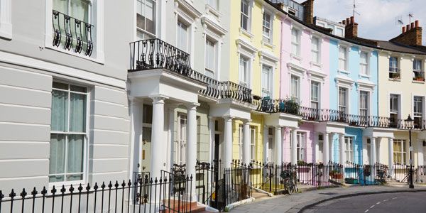 Row of residential properties in the UK